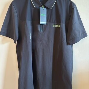 Boss Black Polo Shirt with Embroidered Logo